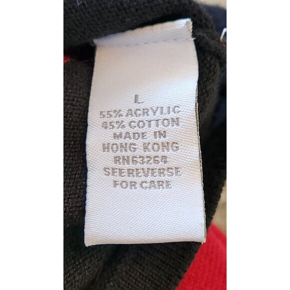 DRESSBARN SWEATER COLOR RED/BLACK LONG SLEEVE ACRYLIC/COTTON SIZE L - Picture 8 of 8
